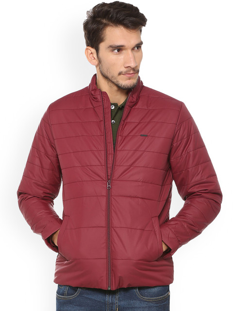 

Peter England Casuals Men Maroon Solid Bomber
