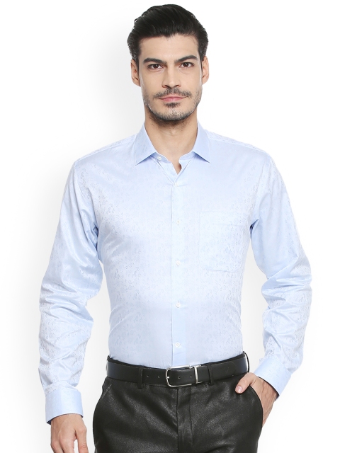 

Van Heusen Men Blue Regular Fit Self Design Formal Shirt