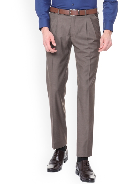 

Van Heusen Men Brown Slim Fit Solid Formal Trousers
