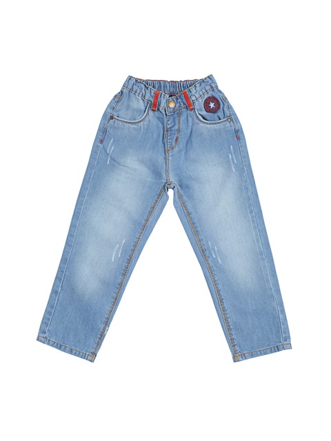 

TALES & STORIES Boys Blue Slim Fit Mid-Rise Low Distress Jeans