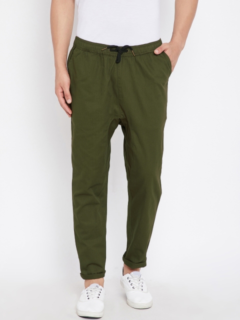 

Hypernation Men Green Regular Fit Solid Regular Trousers