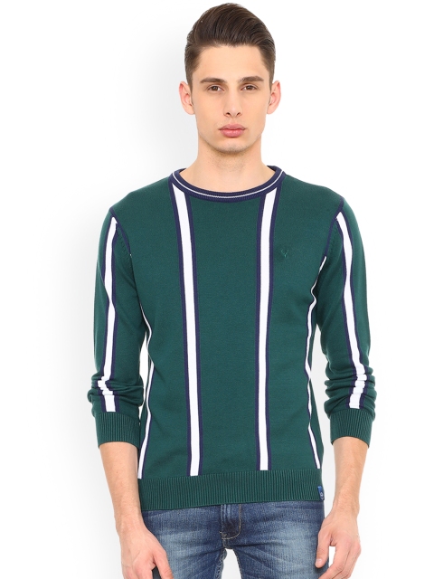 

Solly Sport Men Green & White Striped Pullover