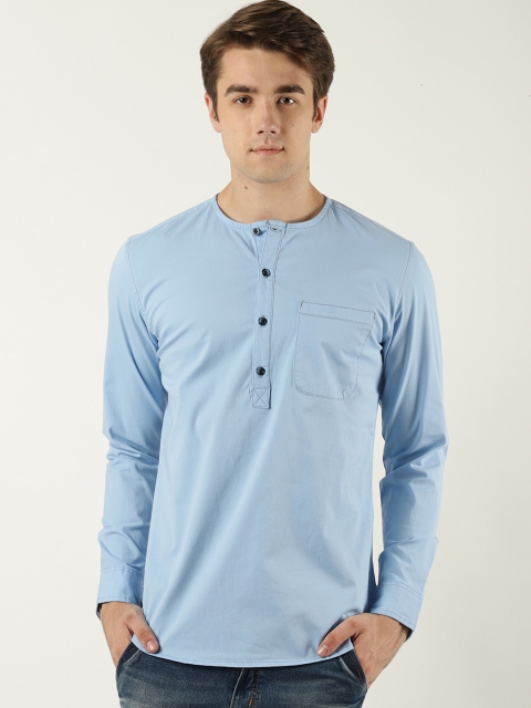 

Blue Saint Men Blue Solid Straight Kurta