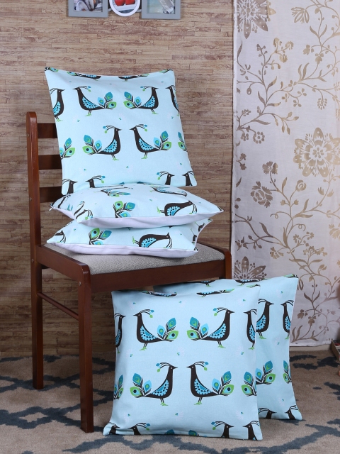 

RANGRAGE Blue Set of 5 Printed Square Cushion Covers