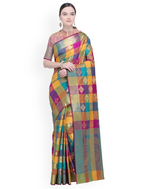 

Ishin Multicoloured Woven Design Poly Silk Saree, Multi