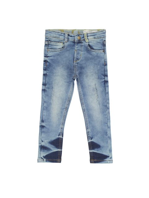 

TALES & STORIES Boys Blue Slim Fit Mid-Rise Low Distress Jeans