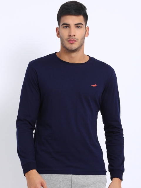 

Crocodile Men Navy Blue Solid Round Neck T-shirt
