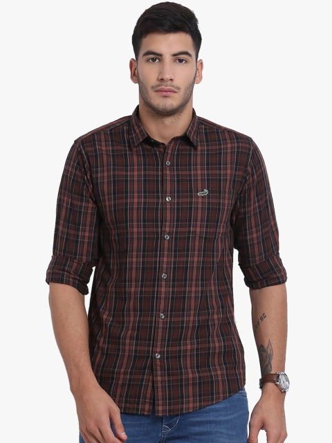 

Crocodile Men Brown Slim Fit Checked Casual Shirt