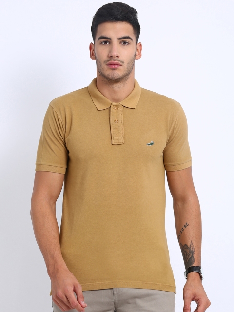 

Crocodile Men Khaki Solid Polo Collar T-shirt