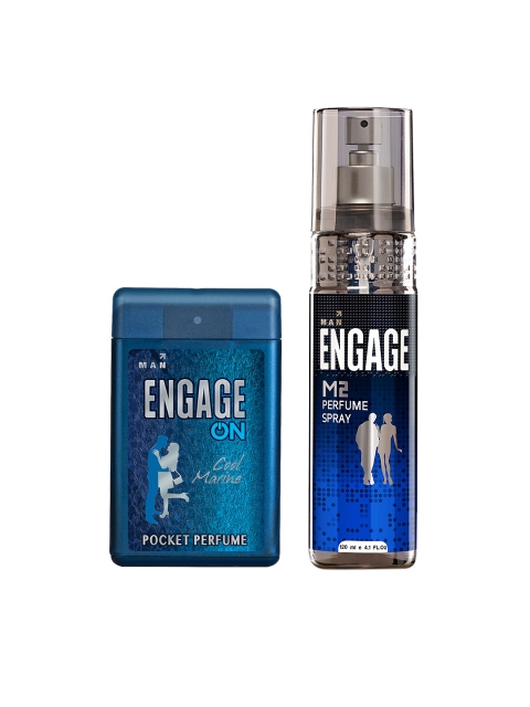 

Engage Men Set of Marine Pocket Perfume & M2 Body Spray, Blue