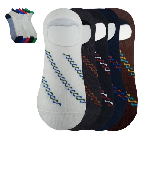 

Fontana Unisex Pack of 10 Multicoloured Patterned Shoe-Liners & Ankle-Length Socks, Multi