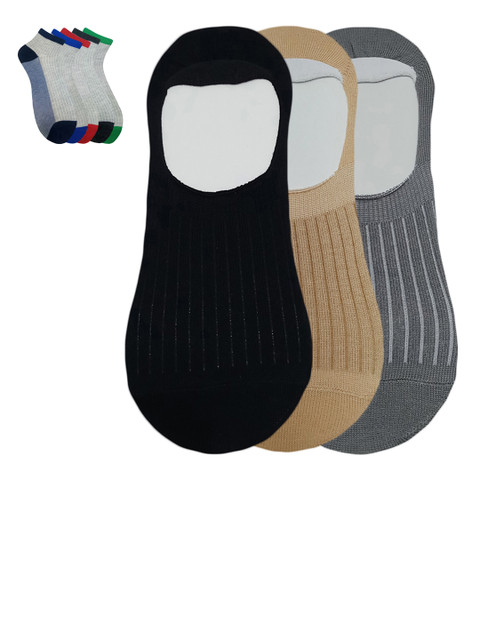 

Fontana Unisex Pack of 3 Assorted Shoe Liners & Pack of 5 Multicoloured Ankle-Length Socks, Multi