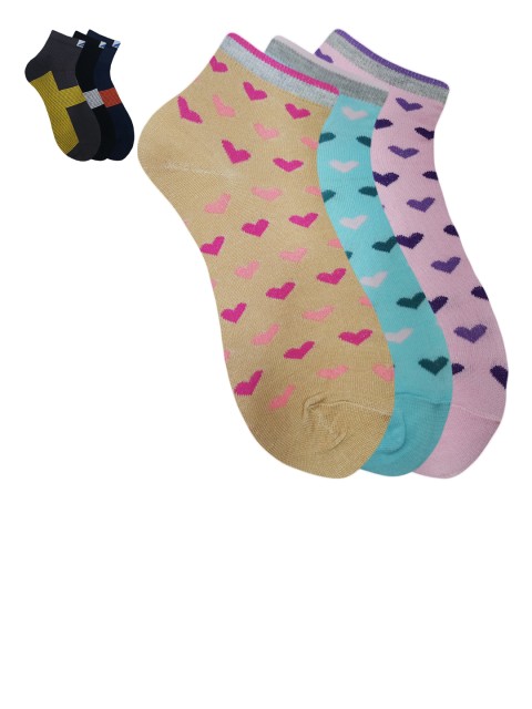 

Fontana Unisex Pack of 6 Assorted Ankle-Length Socks