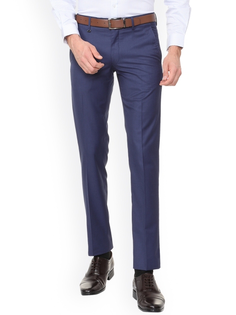 

Van Heusen Men Blue Slim Fit Solid Formal Trousers