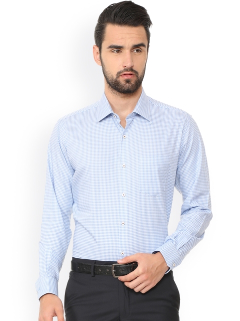

Van Heusen Men Blue Regular Fit Checked Formal Shirt