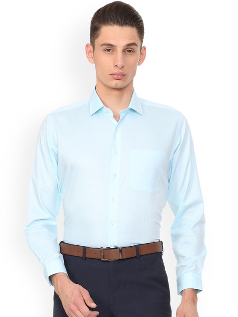

Van Heusen Men Blue Regular Fit Self Design Formal Shirt