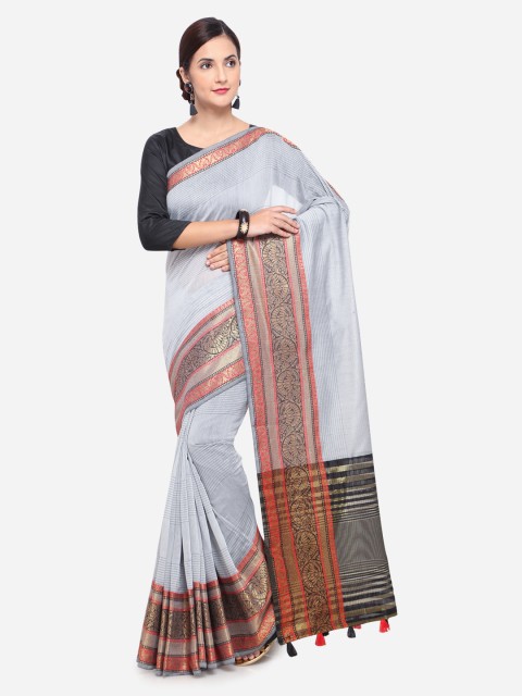 

Pisara Grey Kanjeevaram Saree