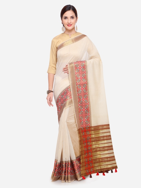 

Pisara Off-White Kanjeevaram Saree