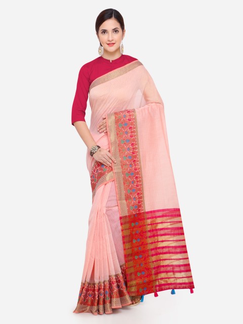 

Pisara Magenta Solid Kanjeevaram Saree