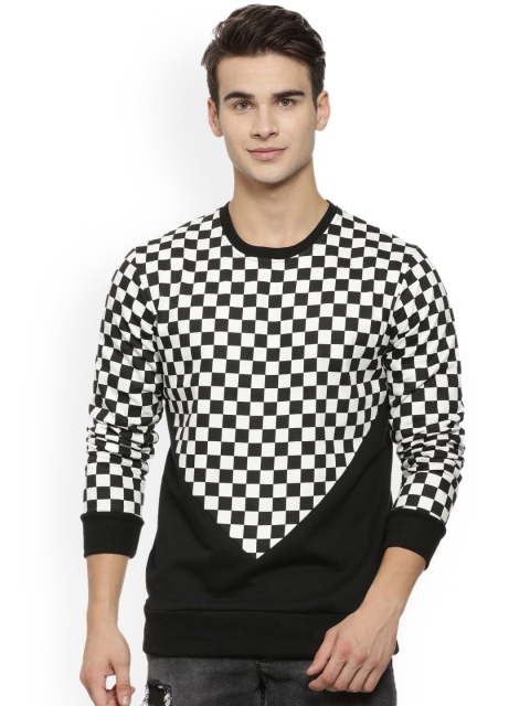 

Campus Sutra Men White Checked Sweatshirt