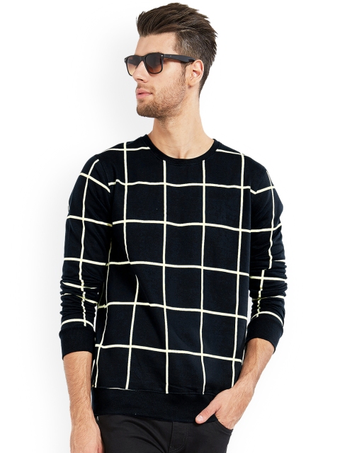 

Maniac Men Black Checked Sweatshirt