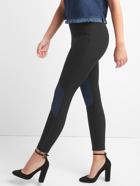 

GAP Women Black Sculpt Faux Suede Sleek Leggings