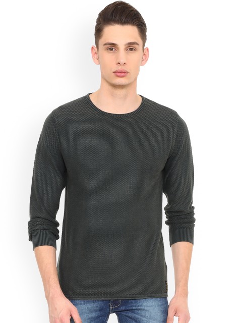 

Solly Jeans Co. Men Green Solid Pullover