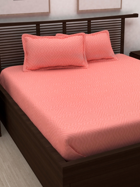 

Story@home Pink Abstract Flat 400 TC Cotton 1 Double Bedsheet with 2 Pillow Covers