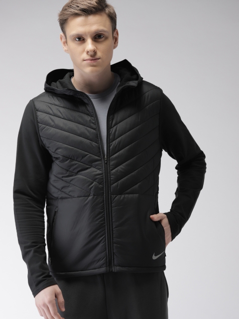 

Nike Men Black AS M NK AROLYR Repellent Technology Hooded Puffer Jacket