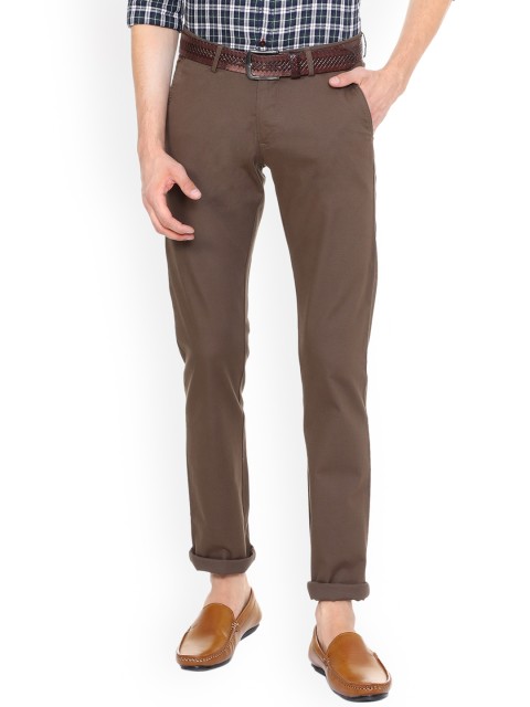 

Allen Solly Men Brown Slim Fit Solid Regular Trousers