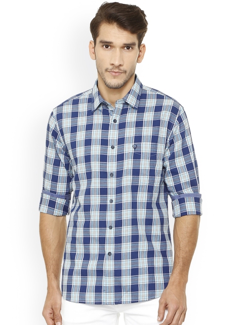 

Allen Solly Men Blue Slim Fit Checked Casual Shirt