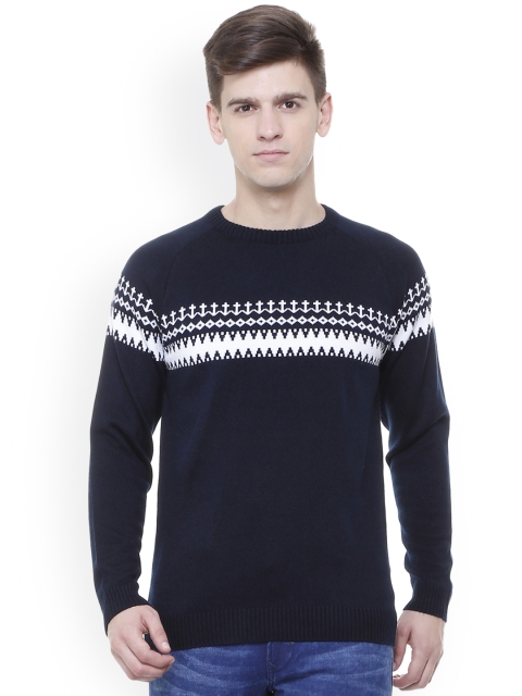 

Allen Solly Men Navy Blue Solid Pullover