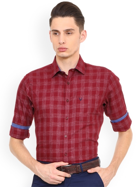 

Allen Solly Men Maroon & Pink Regular Fit Checked Casual Shirt