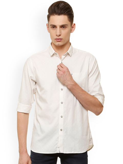 

Allen Solly Men Off-White Regular Fit Solid Casual Shirt