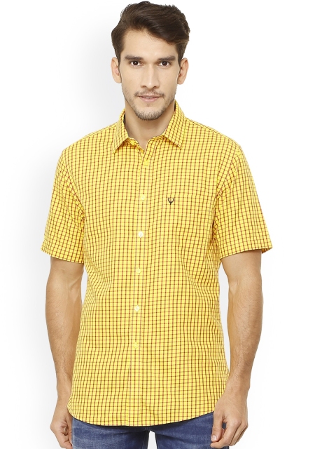 

Allen Solly Men Yellow Slim Fit Checked Casual Shirt
