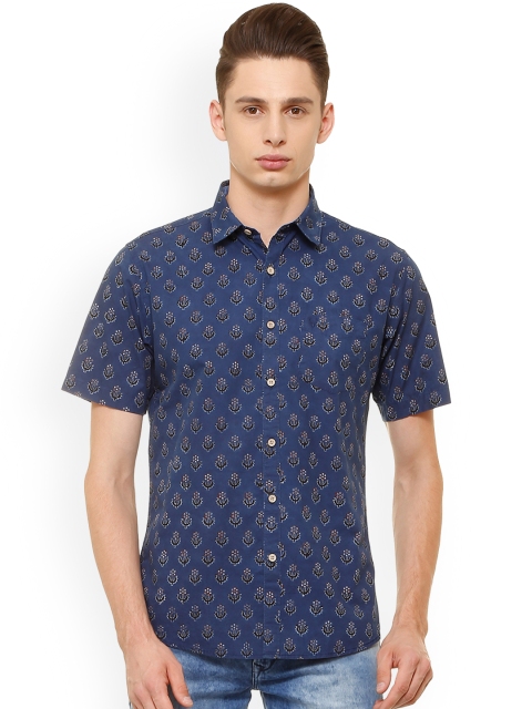 

Allen Solly Men Blue Slim Fit Printed Casual Shirt