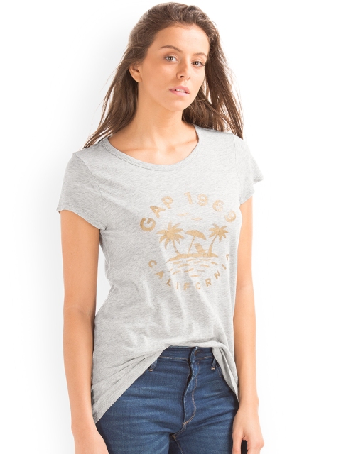 

GAP Women Grey Palm Tree Graphic Logo T-shirt