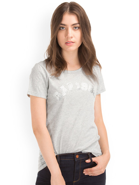 

GAP Women Foil Logo T-shirt, Grey