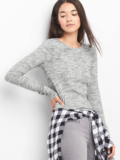 

GAP Women Featherweight Crew Neck T-shirt, Grey