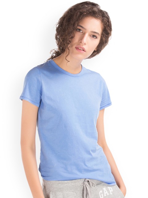 

GAP Women Vintage Wash Crew Neck T-shirt, Blue