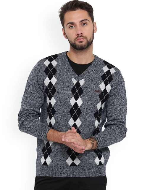 

Duke Men Grey Solid Pullover