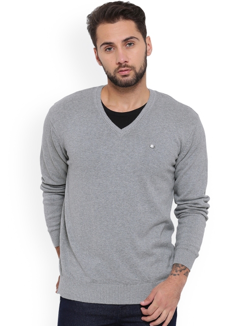 

Duke Men Grey Solid Pullover