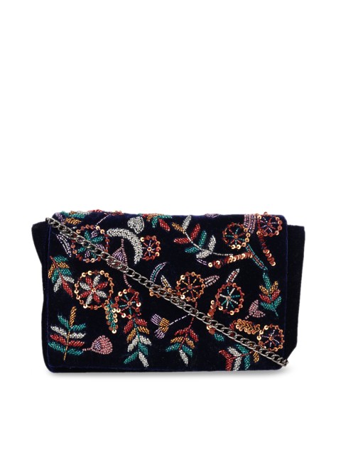 

Diwaah Women Navy Blue Embroidered Clutch