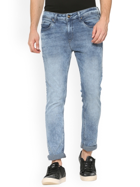 

People Men Blue Slim Fit Mid-Rise Clean Look Stretchable Jeans