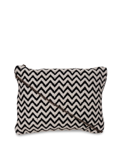 

Diwaah Black & Off-White Self Design Sling Bag