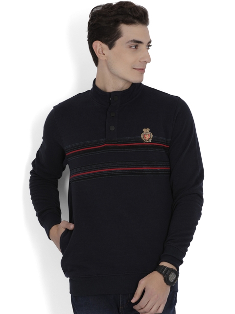 

Richlook Men Navy Blue Solid Sweatshirt