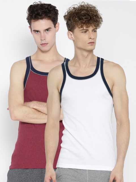 

Jockey Men Pack of 2 Solid Innerwear Vest, White