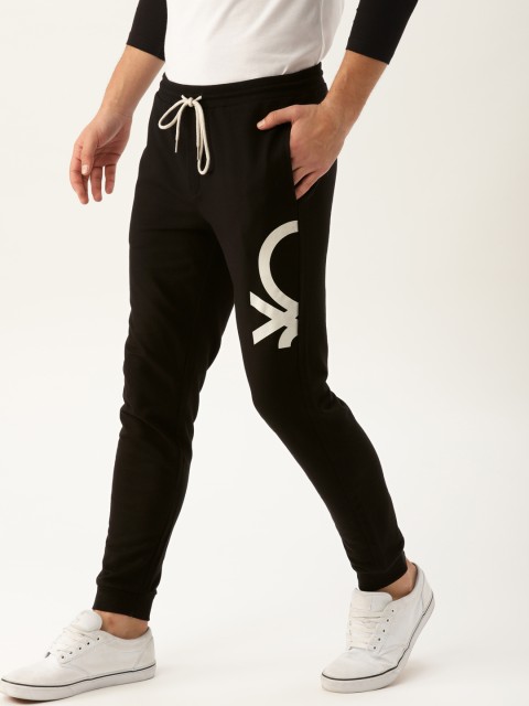 

United Colors of Benetton Men Black Solid Joggers