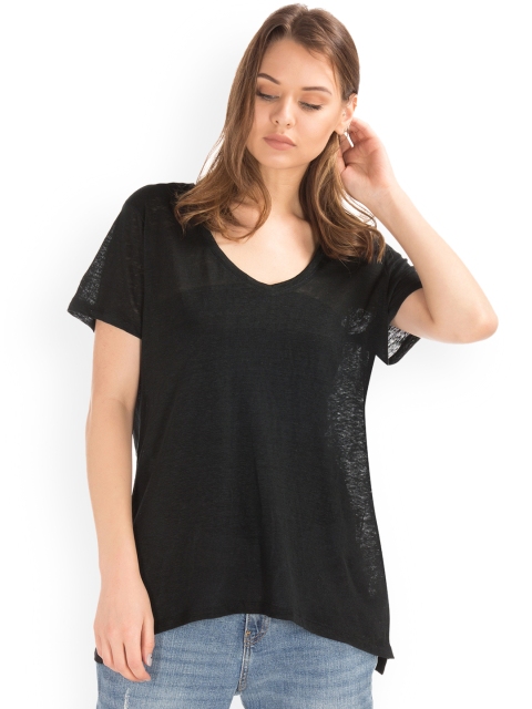 

GAP Women Black Solid Top