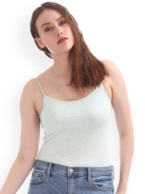 

GAP Women Green Solid Tank Top